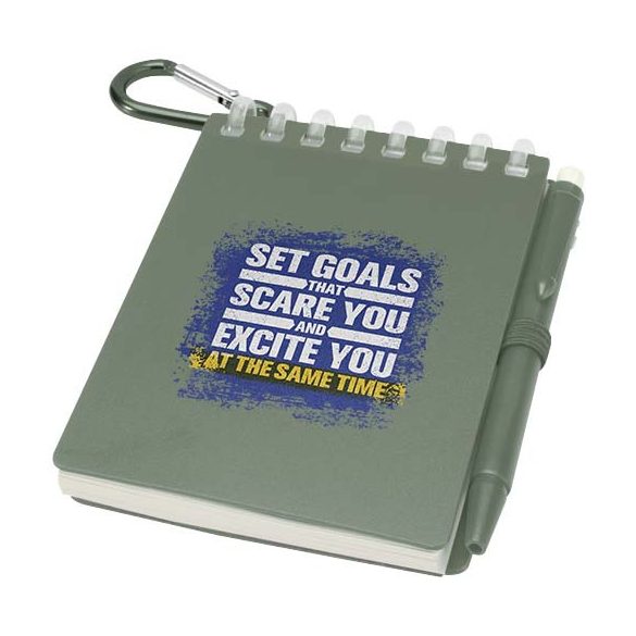 Lig Mini recycled outdoor soft cover notebook and ballpoint pen set (black ink)