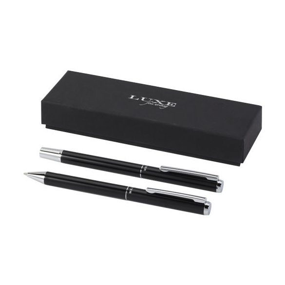 Lucetto recycled aluminium ballpoint and rollerball pen gift set