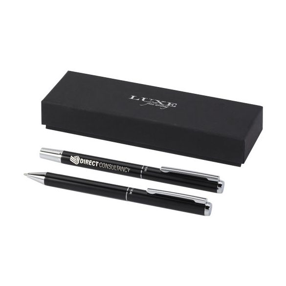 Lucetto recycled aluminium ballpoint and rollerball pen gift set