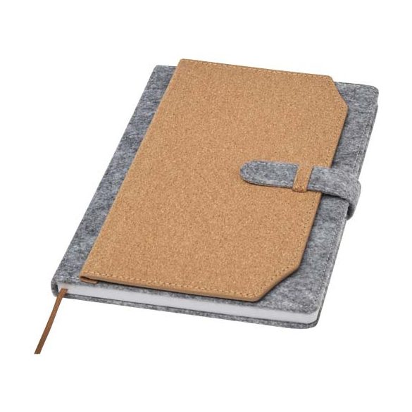 Viviana A5 recycled felt and cork notebook