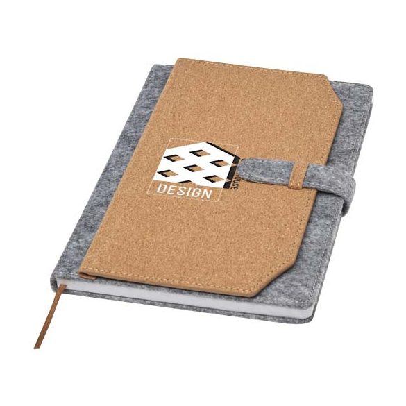 Viviana A5 recycled felt and cork notebook