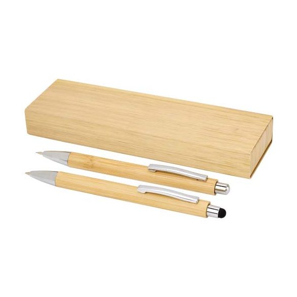 Oblys bamboo ballpoint pen and mechanical pencil set (black ink)