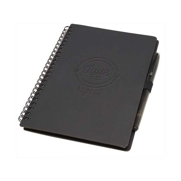 Slate reusable hard cover notebook and pen set (black ink)