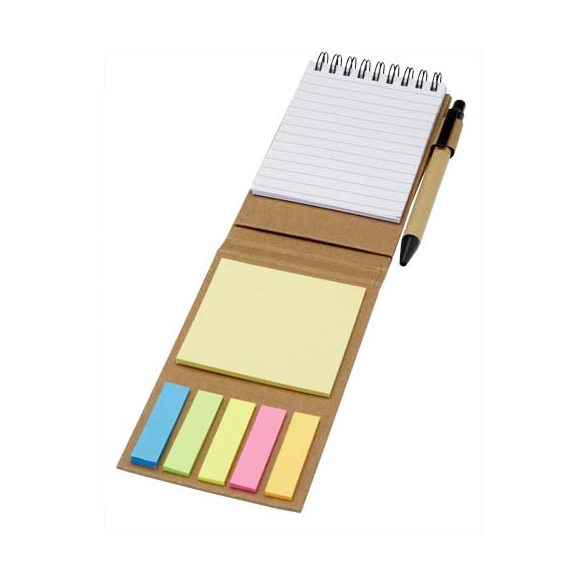 Flipper sticky notepad with ballpoint pen (black ink)