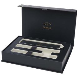   Parker IM Essentials rollerball and ballpoint pen set - silver