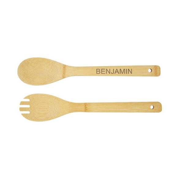 Argulls bamboo salad bowl and tools