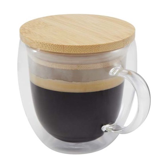 Lenora 250 ml glass cup with bamboo lid