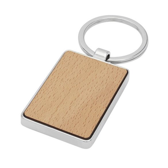 Mauro beech wood rectangular keychain