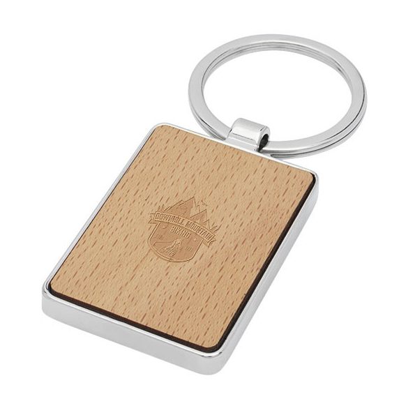 Mauro beech wood rectangular keychain