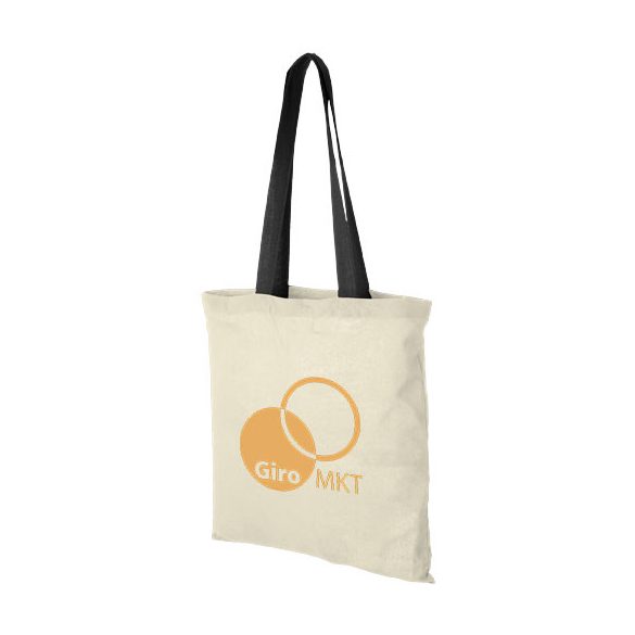 Nevada 100 g/m² cotton tote bag coloured handles 7L