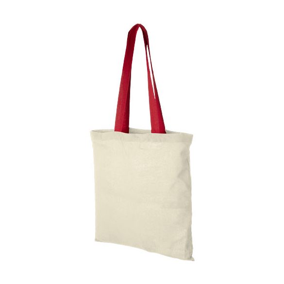 Nevada 100 g/m² cotton tote bag coloured handles 7L