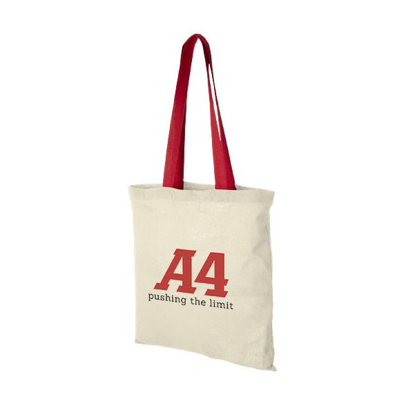 Nevada 100 g/m² cotton tote bag coloured handles 7L