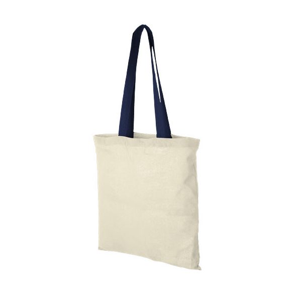 Nevada 100 g/m² cotton tote bag coloured handles 7L