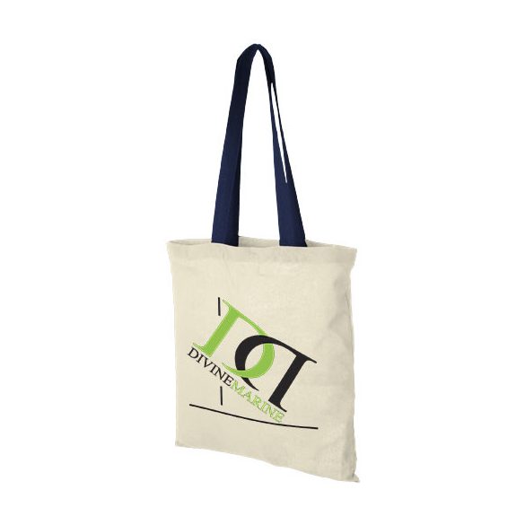 Nevada 100 g/m² cotton tote bag coloured handles 7L