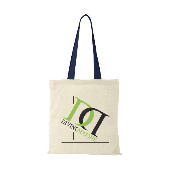 Nevada 100 g/m² cotton tote bag coloured handles 7L