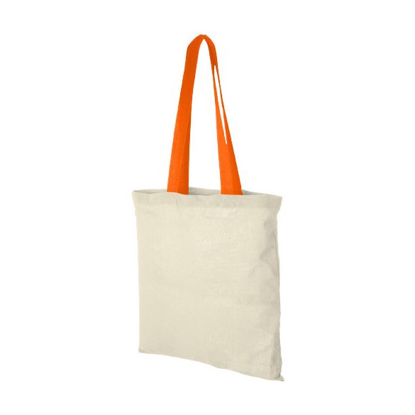 Nevada 100 g/m² cotton tote bag coloured handles 7L