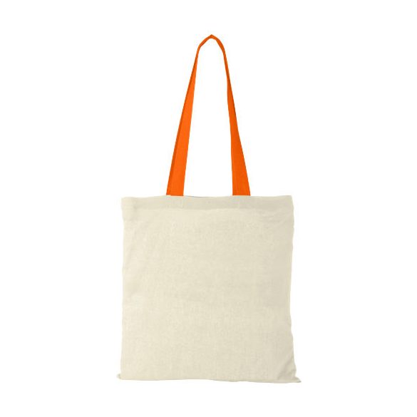 Nevada 100 g/m² cotton tote bag coloured handles 7L