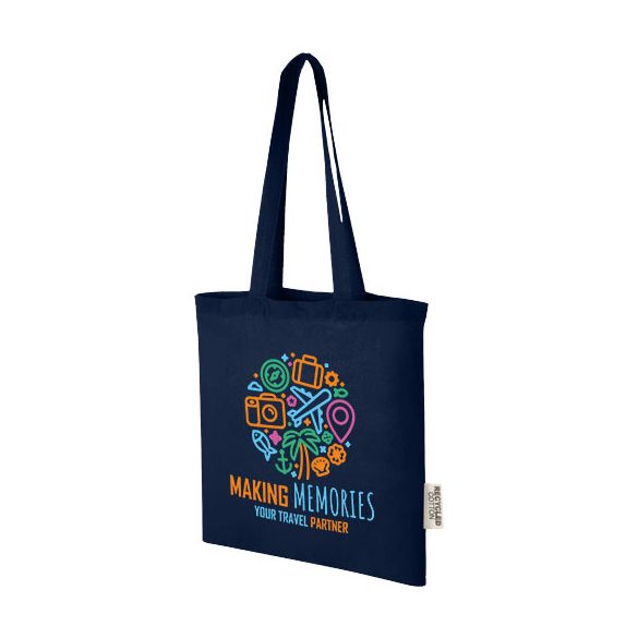 Madras 140 g/m2 recycled cotton tote bag 7L