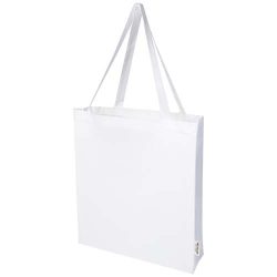 Madras 140 g/m² GRS recycled cotton gusset tote bag