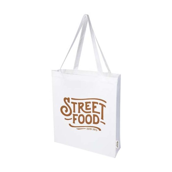 Madras 140 g/m² GRS recycled cotton gusset tote bag