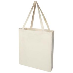 Madras 140 g/m² GRS recycled cotton gusset tote bag