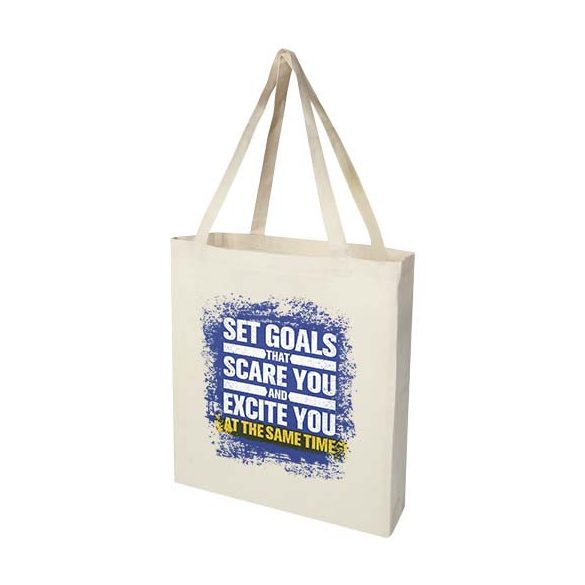 Madras 140 g/m² GRS recycled cotton gusset tote bag