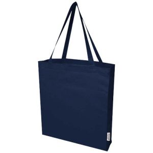 Madras 140 g/m² GRS recycled cotton gusset tote bag