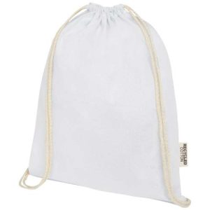 Oregon 140 g/m² GRS recycled cotton drawstring bag