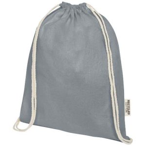 Oregon 140 g/m² GRS recycled cotton drawstring bag