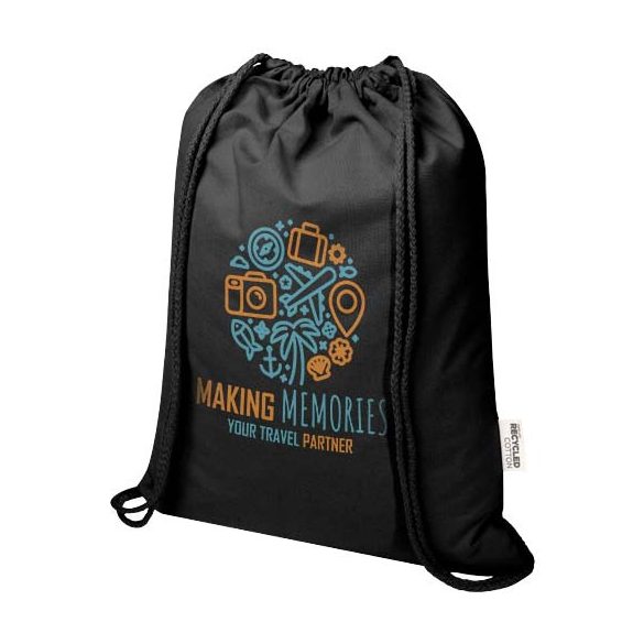 Oregon Blend 140 g/m² GRS recycled drawstring bag 5L