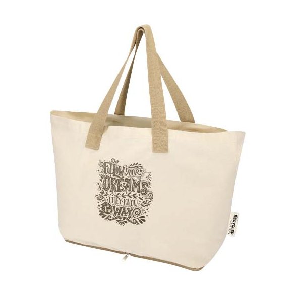 Sierra 140 g/m² GRS recycled foldable cotton tote bag 7L