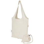 Madras Blend 140 g/m² GRS recycled foldable cotton tote bag 7L Madras Blend 140 g/m² GRS recycled foldable cotton tote bag 7L