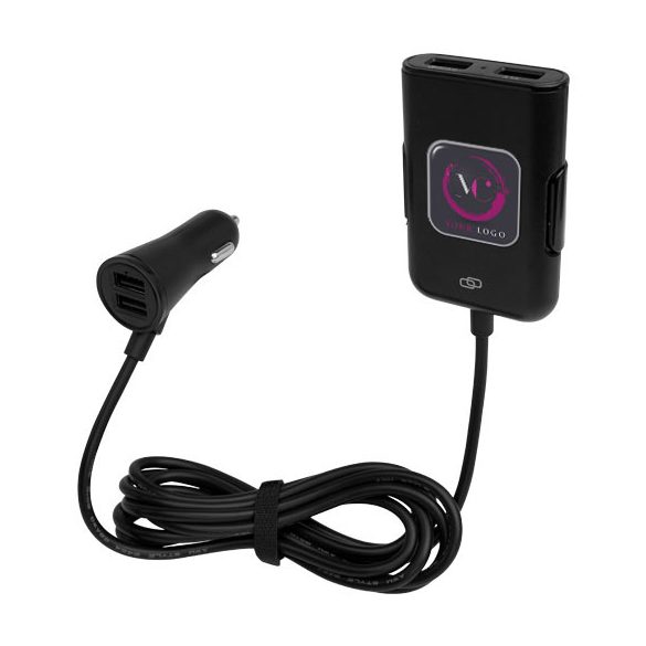 Pilot dual car charger with QC 3.0 dual back seat extended charger