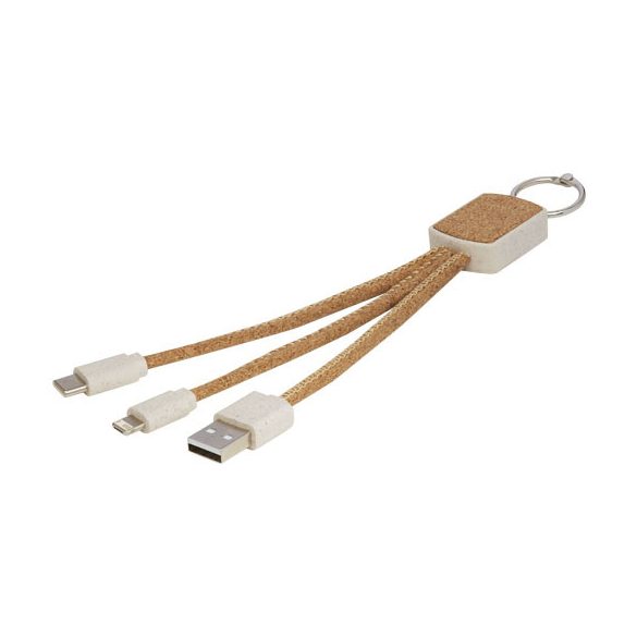 Bates wheat straw and cork 3-in-1 charging cable