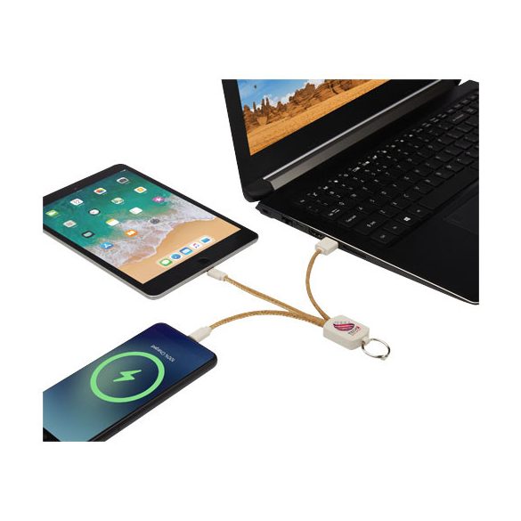 Bates wheat straw and cork 3-in-1 charging cable