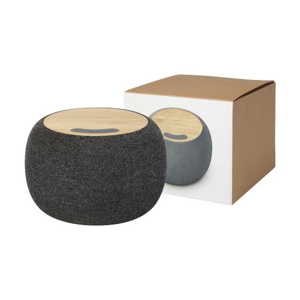 Ecofiber bamboo/RPET Bluetooth® speaker and wireless charging pad