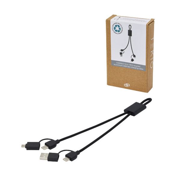 Connect 6-in-1 45W RCS recycled aluminium fast charging cable