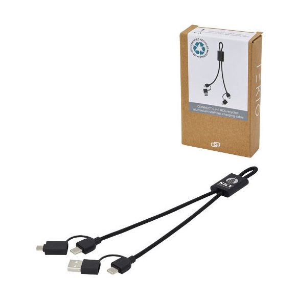 Connect 6-in-1 45W RCS recycled aluminium fast charging cable