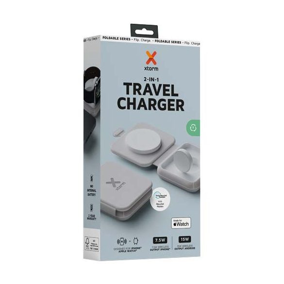 Xtorm XWF21 15W foldable 2-in-1 wireless travel charger