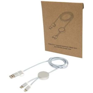 Alasia 5-in-1 recycled aluminium and plastic 150 cm data sync and 27W fast charge cable