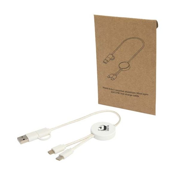 Citala 5-in-1 recycled plastic 30 cm data sync and 27W fast charge cable