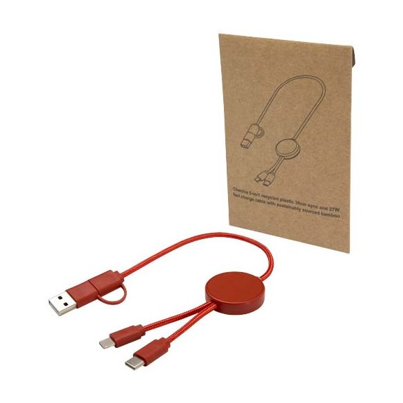 Citala 5-in-1 recycled plastic 30 cm data sync and 27W fast charge cable