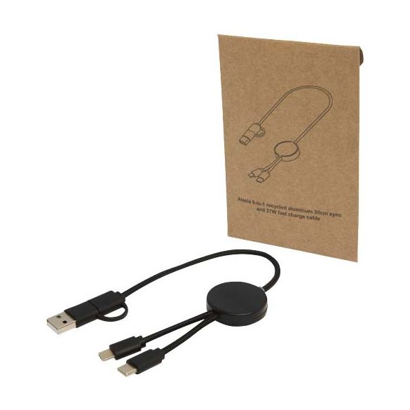 Citala 5-in-1 recycled plastic 30 cm data sync and 27W fast charge cable