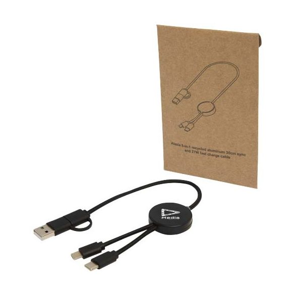 Citala 5-in-1 recycled plastic 30 cm data sync and 27W fast charge cable