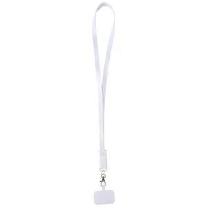 Franz recycled plastic smartphone lanyard with built-in data sync and 65W fast charge 5-in-1 cable
