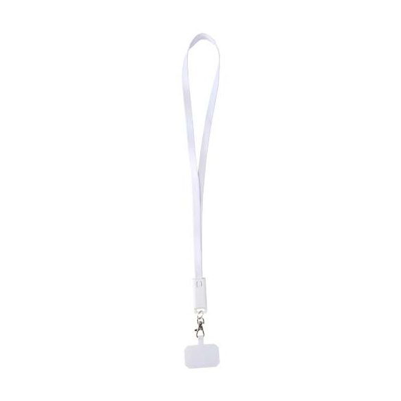 Franz recycled plastic smartphone lanyard with built-in data sync and 65W fast charge 5-in-1 cable