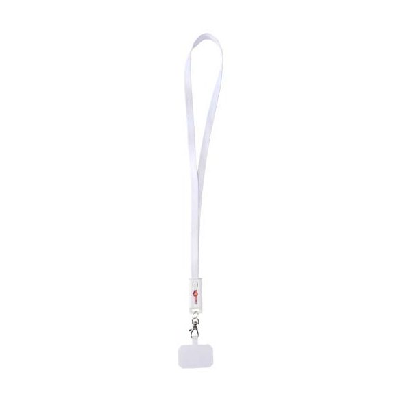 Franz recycled plastic smartphone lanyard with built-in data sync and 65W fast charge 5-in-1 cable