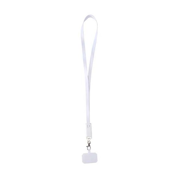 Franz recycled plastic smartphone lanyard with built-in data sync and 65W fast charge 5-in-1 cable