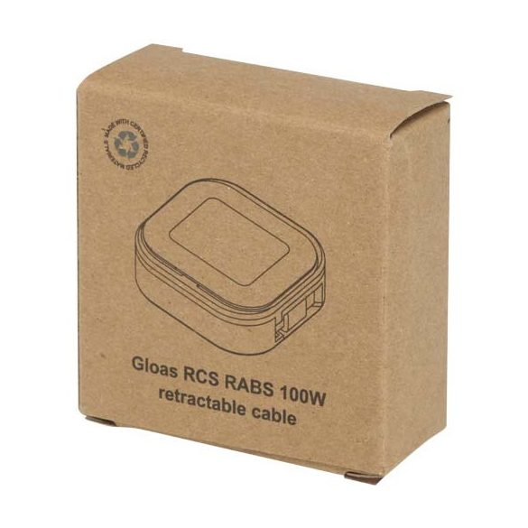 Gloas 5-in-1 recycled retractable data sync and 100W fast charge cable with smartphone tool kit