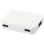   Gaia 4-port USB hub with USB-A and Type-C output and dual input - made from recycled plastic